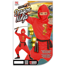 Widmann 01337 Sárkány ninja jelmez - 140 cm-es méret / Piros (01337) jelmez