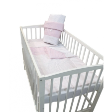 Wikids 3 részes garnitura - Rózsaszín masnis/csíkos/pöttyös babaágynemű, babapléd
