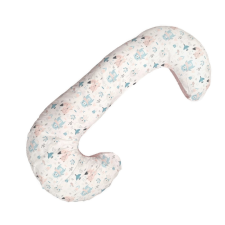 Wikids ölelő párna 2 oldalas HUZAT - Púder / Erdei állatos kismama párna