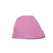 Wikids pamut átmeneti gyerek apka 46-os - Lila strasszköves babasapka, sál