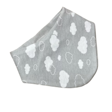 Wikids pamut baba sál/nyálkendő 2:1 - Fehér Szürke Felhős 1-2 éves babasapka, sál