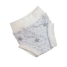 Wikids pamut pelus nadrág - Fehér/Szürke Csillagos - 74 babanadrág