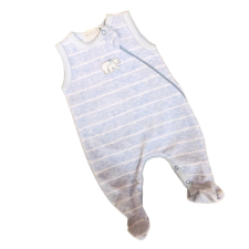 Wikids Plüss Ujjatlan Rugdalózó - Kék csíkos/Macis - 50 rugdalózó