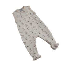 Wikids ujjatlan pamut rugi - Fehér Bézs Kutyás 68-as rugdalózó