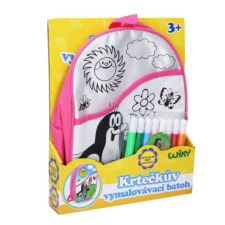 Wiky Hátizsák Kisvakond rózsaszín 30 cm + 8 marker kreatív és készségfejlesztő