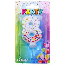 Wiky Tortagyertya pöttyös szám : 8 party kellék