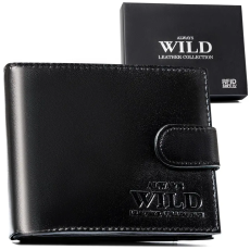  Wild Férfi Bőr Pénztárca N992L-P-Gcl-7639 Black
