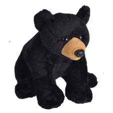 Wild Republic Plüss játék, hanggal, Fekete Medve, 20 cm, Fekete plüssfigura