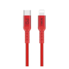 WIWU adatkábel és töltő (type-c - lightning 8pin, pd gyorstöltés támogatás, 100cm, mfi engedélyes) piros