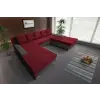 Wixy Giga u alakú kanapé mély földszürke és antik rubintvörös színben 405 x 225 cm fantasztikus nagy fekvőfelülettel