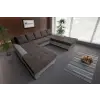  Wixy Giga u alakú kanapé óezüst és taupe szürke színben 405 x 225 cm fantasztikus nagy fekvőfelülettel