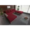  Wixy Giga u alakú kanapé pasztell taupe és antik rubintvörös színben 405 x 225 cm fantasztikus nagy fekvőfelülettel