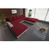  Wixy Giga u alakú kanapé szamárszürke és antik rubintvörös színben 345 x 205 cm fantasztikus nagy fekvőfelülettel