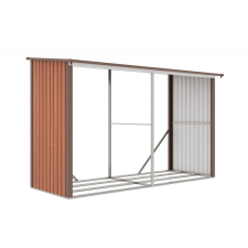  WOH 682 tüzifa tároló - 302 x 119 cm, barna kerti tárolás