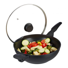 Wok serpenyő fedéllel 30 cm edény