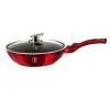  WOK serpenyő márvány bevonattal és fedővel 28cm METALLIC LINE BURGUNDY EDITION 19072