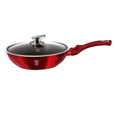  WOK serpenyő márvány bevonattal és fedővel 28cm METALLIC LINE BURGUNDY EDITION 19072 edény
