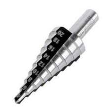 Wolfcraft Lépcsős lemezfúró HSS, 3 vágóél S=10mm Ø8-30mm fúrószár