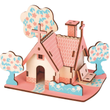 WoodCraft 3D fa mechanikus puzzle - amerikai kunyhó fajáték