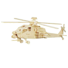 WoodCraft 3D fa mechanikus puzzle - Apache helikopter fajáték