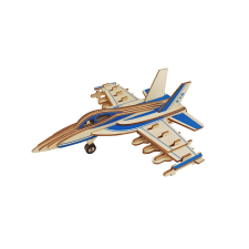WoodCraft 3D fa mechanikus puzzle - F18 vadászrepülőgép fajáték