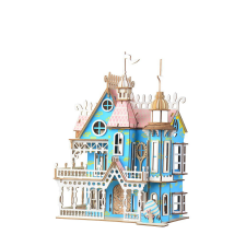 WoodCraft 3D fa mechanikus puzzle - Fairytale Villa fajáték