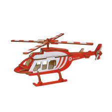 WoodCraft 3D fa mechanikus puzzle - helikopter színes fajáték