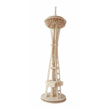 WoodCraft 3D fa mechanikus puzzle - Space Needle Seattle tornya fajáték