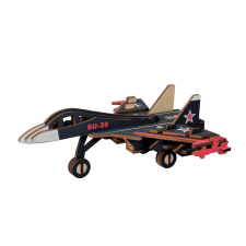 WoodCraft 3D fa mechanikus puzzle - SU30 vadászrepülőgép fajáték