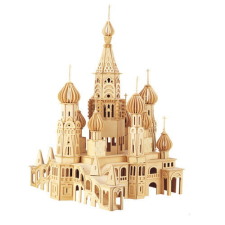 WoodCraft 3D fa mechanikus puzzle - szentpétervár templom fajáték