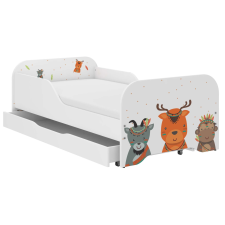 Wooden Toys MIKI gyerekágy 140x70cm ajándék matraccal, ágyneműtartó nélkül - Boho állatkák ágy és ágykellék