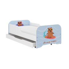 Wooden Toys MIKI gyerekágy 160x80cm  matraccal és ágyneműtartóval - kapibara szörf lakástextília