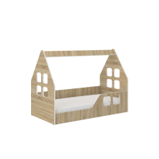 Wooden Toys Montessori HÁZIKÓ gyerekágy SONOMA 140x70cm - ajándék matraccal - jobbos gyermekágy