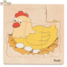 Woodyland A kiscsibe fejlődése - oktató puzzle - fa kirakó - fejlesztő játék - 90073 puzzle, kirakós