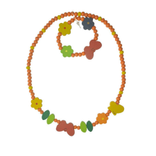 Woodyland Fa nyaklánc és karkötő készlet, Woodyland, narancs ékszer szett