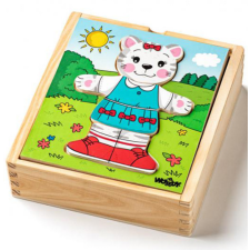 Woodyland Öltöztethető cica fa puzzle 18db-os - Woodyland puzzle, kirakós
