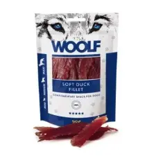 Woolf Woolf Soft kacsa filé csíkok 100g jutalomfalat kutyáknak