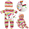  Woopie király ruha szett babáknak - body, egyszarvú sapka 43-46 cm