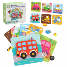 Woopie! Toys WOOPIE járműves, magasított fa puzzle készlet puzzle, kirakós