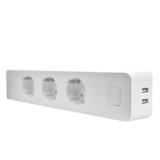 Woox Smart Home Okos Elosztó - R4056 (3*110-240V AC, 2x USB, túáram-érzékelő, túlfeszültség-védelem) biztonságtechnikai eszköz
