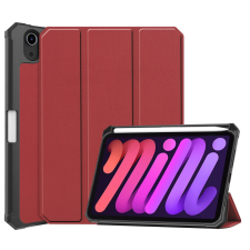 Wooze Apple iPad Mini (2021) (8.3), mappa tok, Apple Pencil tartóval, Smart Case, Wooze New Style Trifold Case, bordó tablet tok