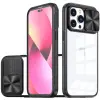 Wooze Apple iPhone 13 Pro Max, Műanyag hátlap + szilikon keret, átlátszó akril hátlap, kamera védelem, Wooze Trendy, fekete
