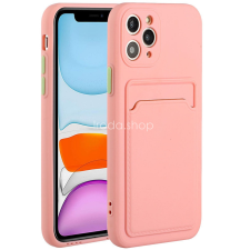 Wooze Apple iPhone 14 Plus, Szilikon tok, kártyatartóval, Wooze Card Slot, rózsaszín tok és táska