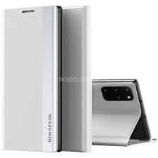 Wooze Apple iPhone 14 Pro, Oldalra nyíló tok, stand, Wooze Silver Line, világosszürke tok és táska