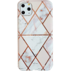 Wooze Huawei Mate 30 / 30 5G, Szilikon tok, sokszöges márvány minta, Wooze Geometric Marble, színes/fehér