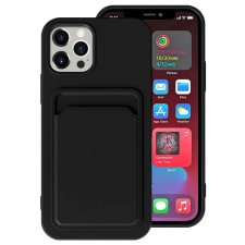 Wooze Huawei P40 Lite E, Szilikon tok, kártyatartóval, Wooze Card Slot, fekete tok és táska