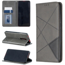 Wooze Huawei P40, Oldalra nyíló tok, stand, geometria minta, Wooze DesignBook, szürke tok és táska