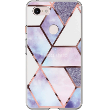 Wooze Huawei P40, Szilikon tok, sokszöges márvány minta, Wooze Geometric Marble, színes/kék tok és táska