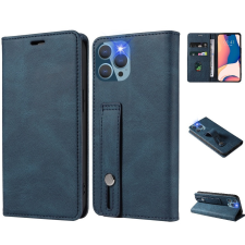 Wooze Oppo A17, Oldalra nyíló tok, stand, kártyatartóval, kézpánttal, Wooze Business Plus, kék tok és táska