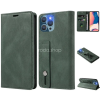 Wooze Oppo Reno8 Pro, Oldalra nyíló tok, stand, kártyatartóval, kézpánttal, Wooze Business Plus, sötétzöld